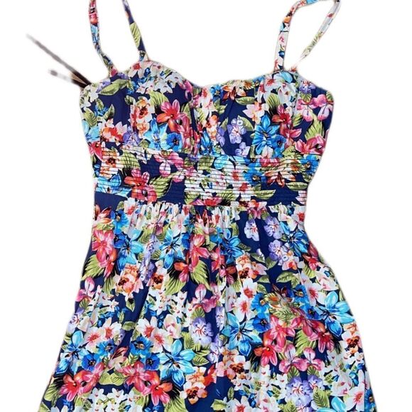 B. Smart Dress Multicolored Floral Spaghetti Straps Sundress - Picture 3 of 6